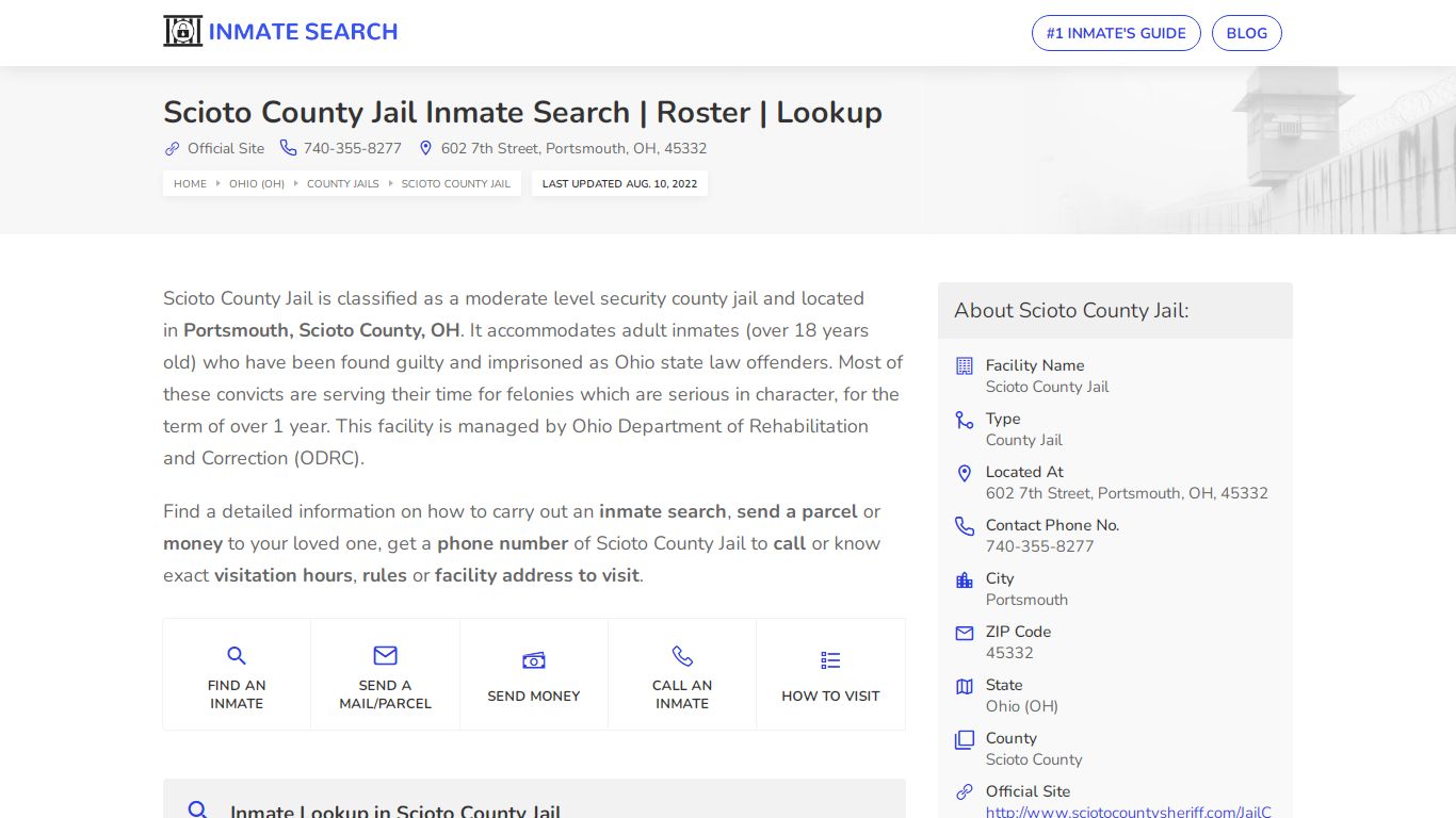 Scioto County Jail Inmate Search | Roster | Lookup